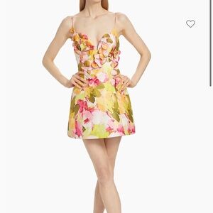 Acler Isla Sculpted Floral Mini Dress